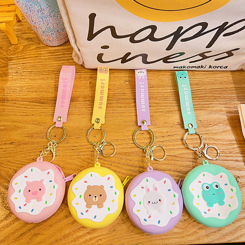 Wholesale Donut Silicone Coin Purse Keychain